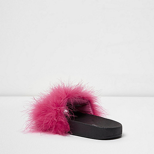 rose gold bag river island,Р?вер ?сланд Pink fluffy sliders Sandals Shoes / Boots women