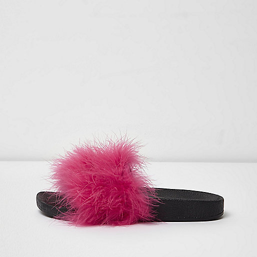 rose gold bag river island,Р?вер ?сланд Pink fluffy sliders Sandals Shoes / Boots women