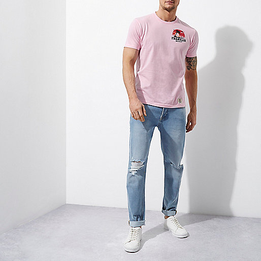 river island delivery,jacques-vertuk B Pink Franklin & Marshall palm print T-shirt T-shirts T-Shirts / Tanks men