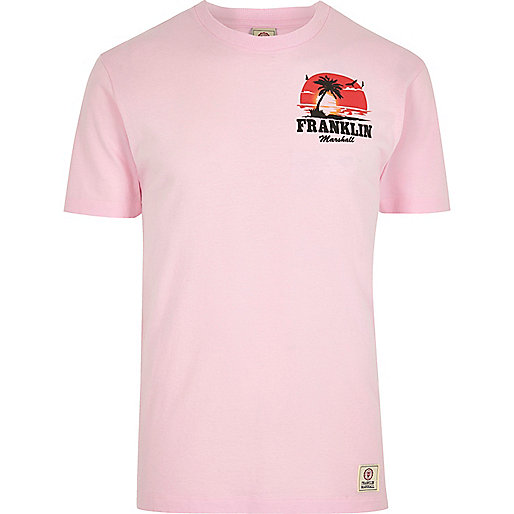 river island delivery,jacques-vertuk B Pink Franklin & Marshall palm print T-shirt T-shirts T-Shirts / Tanks men