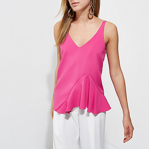 purple river island bag,jacques-vertuk Ireland Pink frill hem cami top women 706012