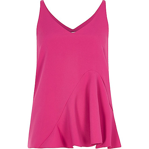 jacques-vertuk Pink frill hem cami top 706012 women Tops