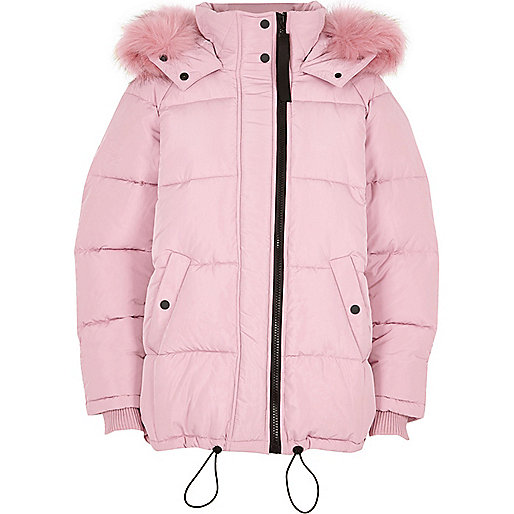 jacques-vertuk Pink fur hood oversized puffer jacket 702409 women Coats / Jackets Jackets