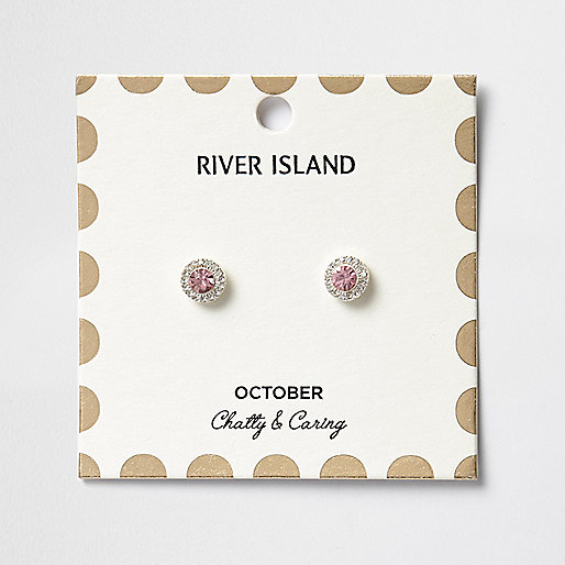 river island ladies black jackets,jacques-vertuk UK Pink gem October birthstone stud earrings women 707393