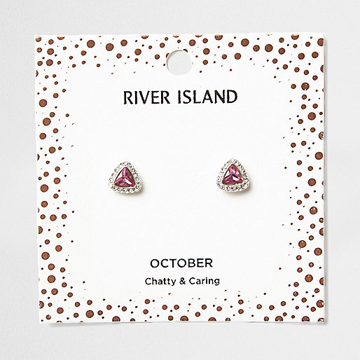 river island ladies black jackets,jacques-vertuk UK Pink gem October birthstone stud earrings women 707393