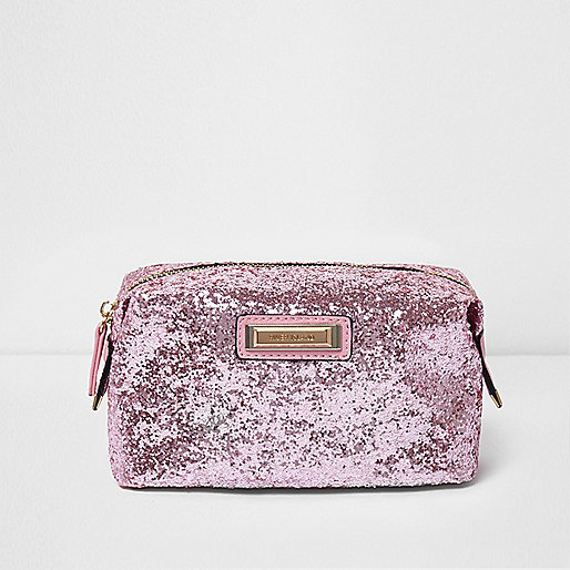 jacques-vertuk Pink glitter make-up bag 701702 women Bags / Purses Make Up Bags