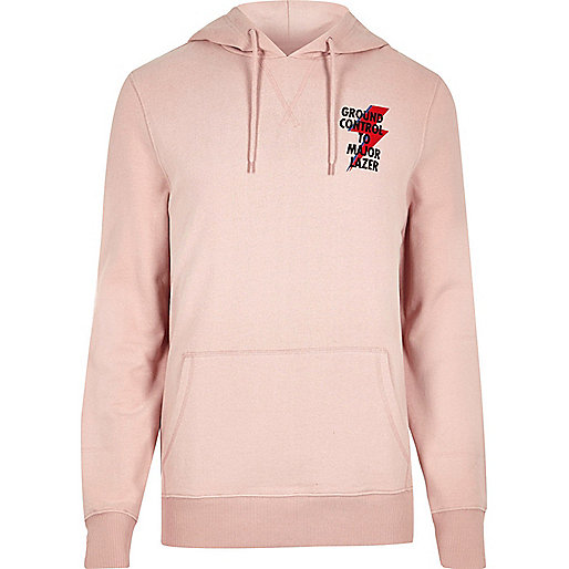 jacques-vertuk Pink 'ground control' print hoodie 302077 men Hoodies / Sweatshirts