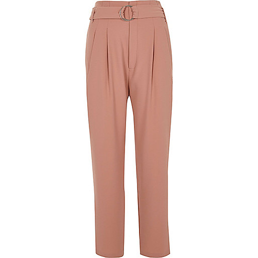 river island amelie jeans sale,jacques-vertuk Dresses Pink high waisted ring belt tapered pants Tapered Pants Pants women