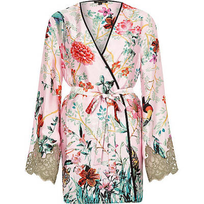 river island shoes sandals sale,jacques-vertuk Shop Pink jungle print lace sleeve robe women 703323