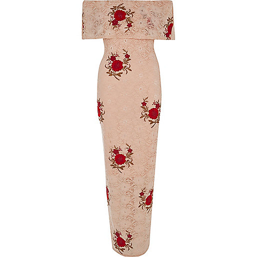 jacques-vertuk Pink Lace Bandeau Maxi Dress 704955 women Dresses