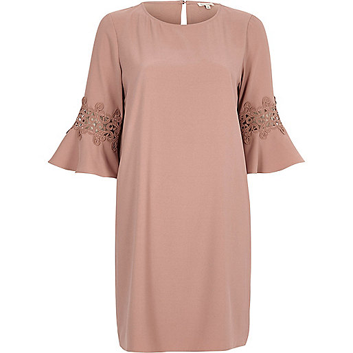 river island blue bardot dress,jacques-vertuk London Pink lace cut out swing dress women 698048