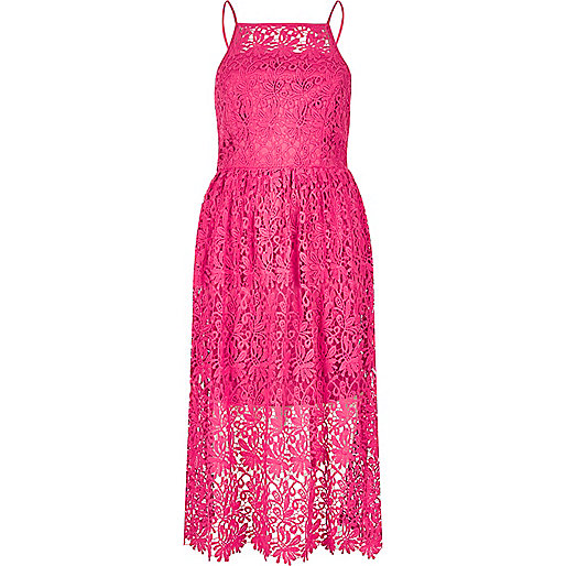 jacques-vertuk Pink lace midi dress 682617 women Dresses