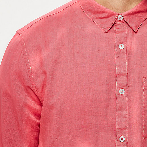 river island casual dresses,jacques-vertuk Usa Pink linen-rich shirt Shirts Sale men