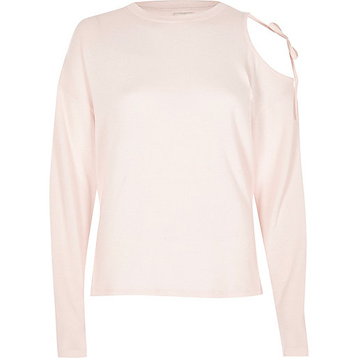 river island white shorts,jacques-vertuk Shop Pink long sleeve cut out shoulder top women 706560