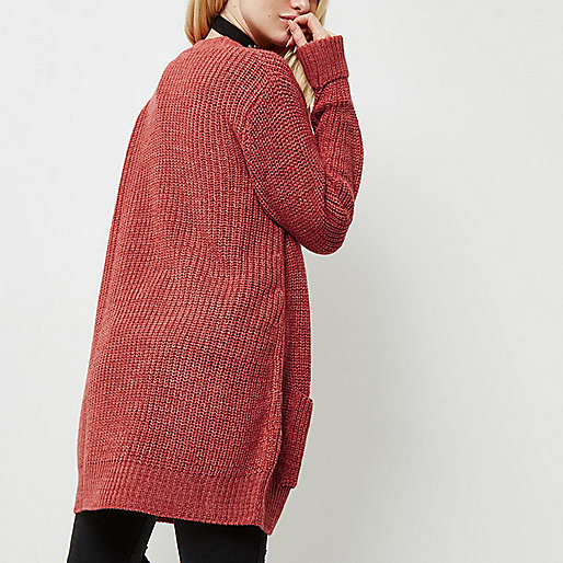 riverisland womens clothes,jacques-vertuk In Town Pink longline oversized knit cardigan Knitwear Sale women