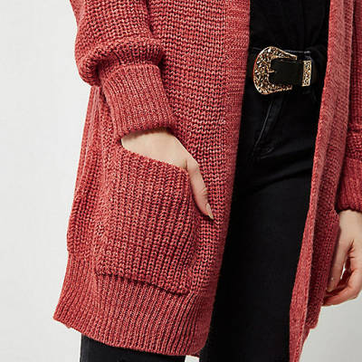 riverisland womens clothes,jacques-vertuk In Town Pink longline oversized knit cardigan Knitwear Sale women