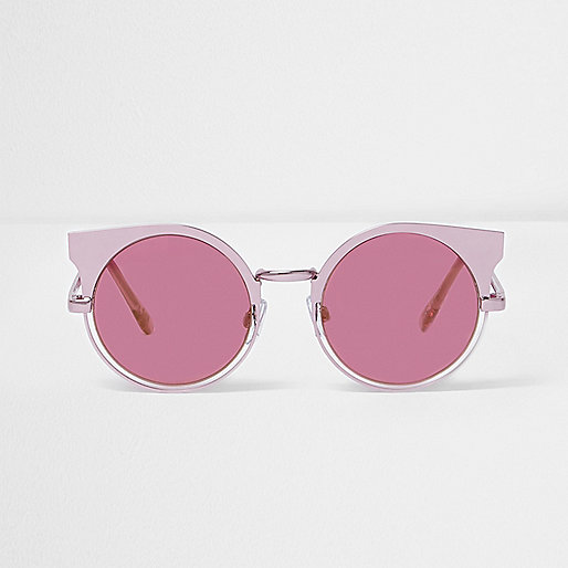 jacques-vertuk Pink metallic half frame sunglasses 693904 women Holiday Shop