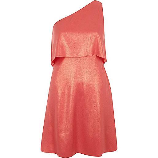 river island flapper dress,jacques-vertuk UK Sale Pink metallic one shoulder skater dress women 701027