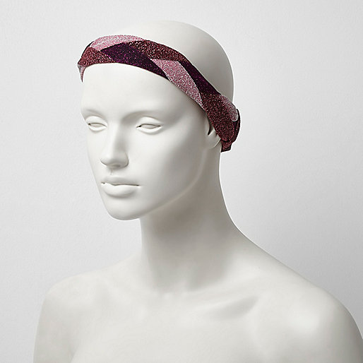 river island messenger,Rive4 Island Pink metallic plaited hair band Hair Accessories Accessories women