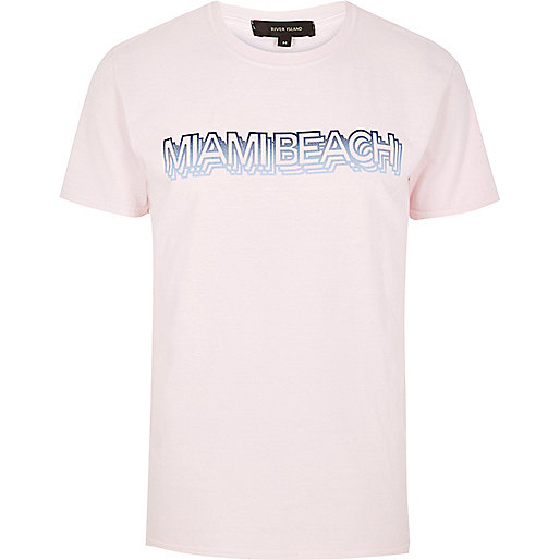 river island collection,jacques-vertuk Purple Jeans Pink Miami Beach t-shirt T-Shirts / Tanks Sale men