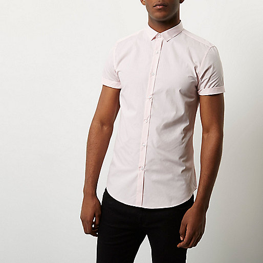 river island ski jacket,jacques-vertuk Stores Pink micro collar short sleeve slim fit shirt men 298285