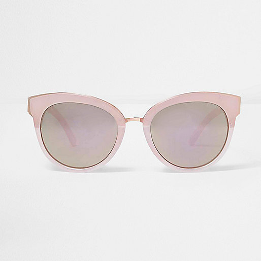 river island derbion,jacques-vertuk Ireland Pink mirrored lens cat eye sunglasses women 694607