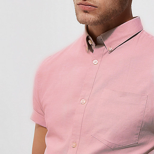 river island eyelet dress,jacques-vertuk Online Pink muscle fit short sleeve Oxford shirt men 302246