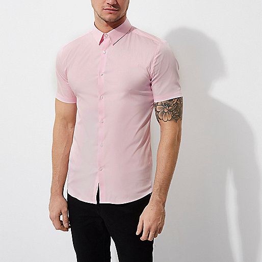 pink river island slippers,jacques-vertuk UK Pink muscle fit short sleeve shirt men 302102