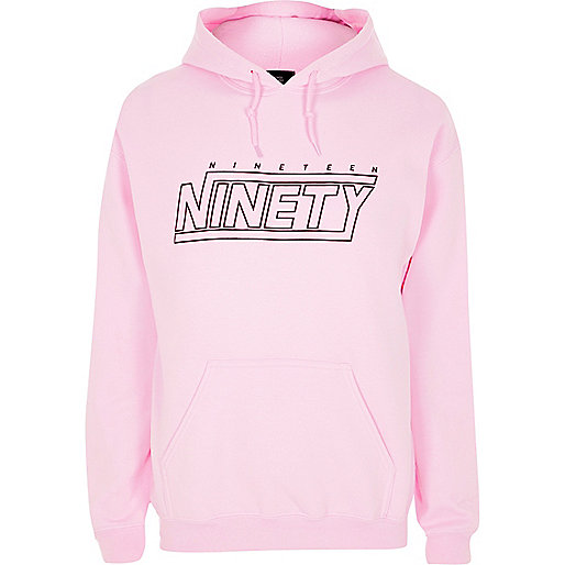 jacques-vertuk Pink 'nineteen ninety' print hoodie 303013 men Hoodies / Sweatshirts Hoodies