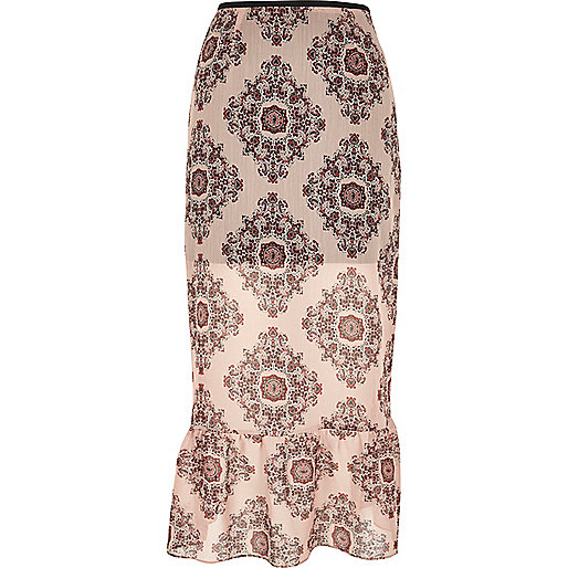 river island buckle boots,jacques-vertuk Outlet Pink paisley drop hem midi skirt women 694728