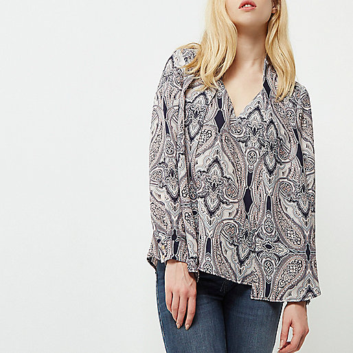 river island womens sale coats,jacques-vertuk E Pink paisley print 2 in 1 blouse Tops Sale women