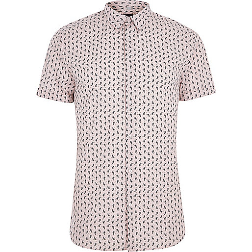 river island large tote bag,jacques-vertuk Uk Sale Online Pink paisley print muscle fit shirt Short Sleeve Shirts Shirts men