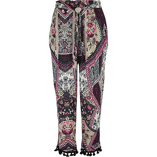 black side bag river island,jacques-vertuk Discount Store Pink patchwork print tapered pants Vacation Shop Sale women