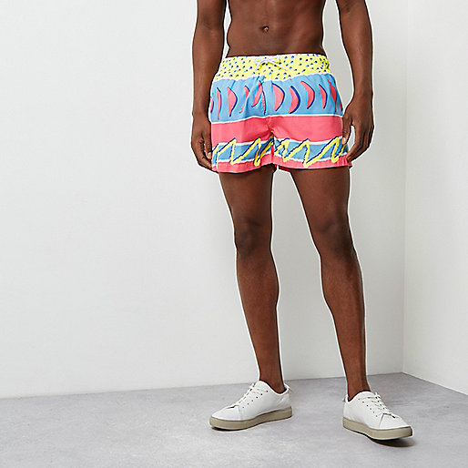 river island zebra print dress,jacques-vertuk Shopping On Line Pink retro abstract print swim trunks Shorts Sale men