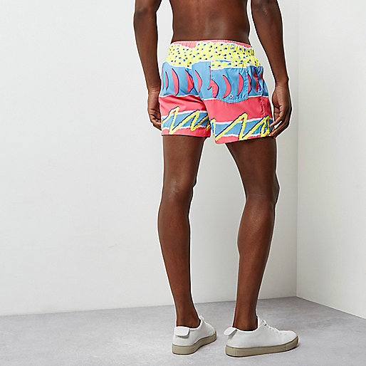 river island zebra print dress,jacques-vertuk Shopping On Line Pink retro abstract print swim trunks Shorts Sale men