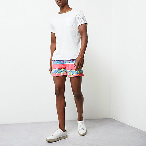 river island zebra print dress,jacques-vertuk Shopping On Line Pink retro abstract print swim trunks Shorts Sale men