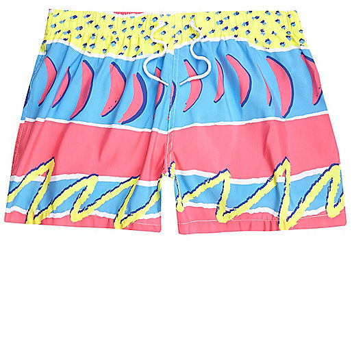 jacques-vertuk Pink retro abstract print swim trunks 299244 men Shorts