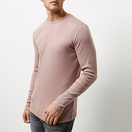 river island backpack,jacques-vertuk Online Sat?? Pink ribbed slim fit long sleeve T-shirt T-Shirts / Tanks Sale men