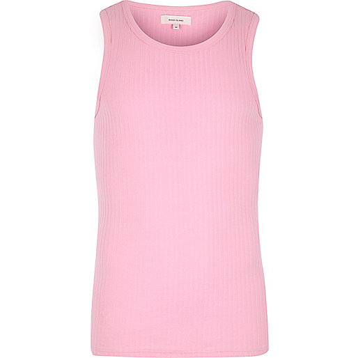 jacques-vertuk Pink ribbed tank 294992 men T-Shirts / Vests