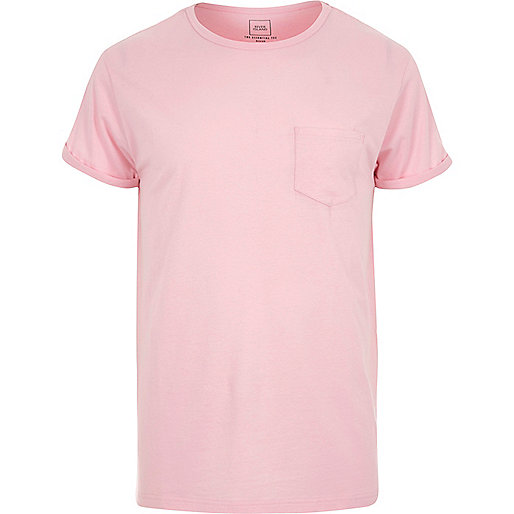 jacques-vertuk Pink rolled sleeve pocket T-shirt 302232 men T-Shirts / Vests T-shirts