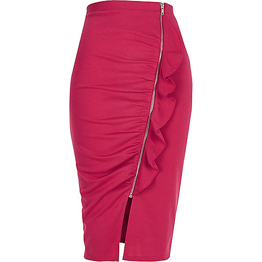 river island denim dress,jacques-vertuk Ireland Pink ruched asymmetric zip front pencil skirt women 705809