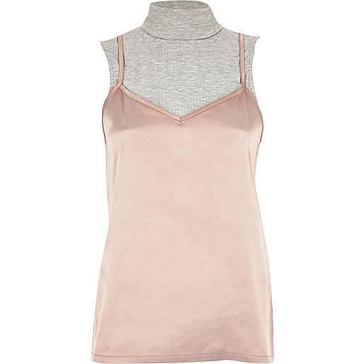 river island grey shoes,Island Fashion Clothing Pink satin turtleneck 2 in 1 top Tops Sale women