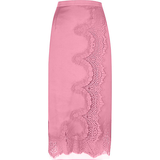 jacques-vertuk Pink scalloped eyelash lace midi wrap skirt 696087 women Skirts