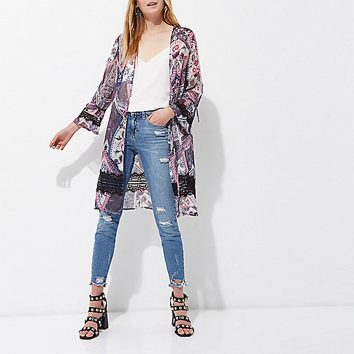 river island belted puffer coat,jacques-vertuk Ireland Pink scarf print lace insert kimono women 699166