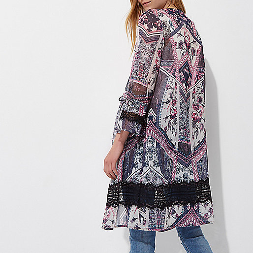 river island belted puffer coat,jacques-vertuk Ireland Pink scarf print lace insert kimono women 699166