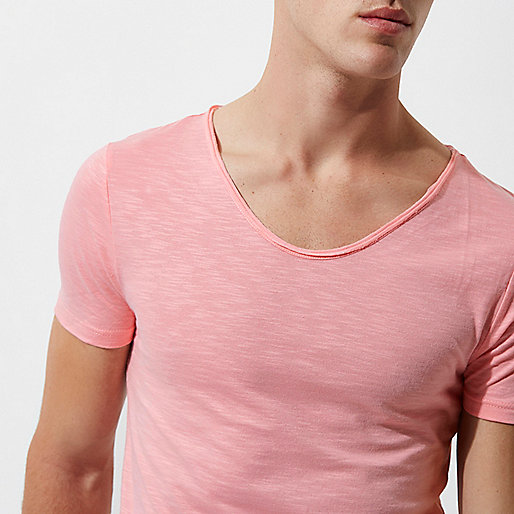 river island shop,jacques-vertuk Official Pink scoop neck muscle fit T-shirt T-shirts T-Shirts / Tanks men