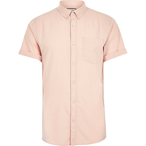 jacques-vertuk Pink short sleeve Oxford shirt 299053 men Holiday Shop