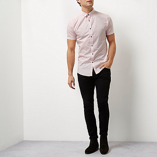 river island molly jeans ebay,jacques-vertuk Ireland Pink short sleeve smart slim fit shirt men 298613