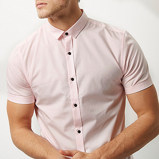 river island molly jeans ebay,jacques-vertuk Ireland Pink short sleeve smart slim fit shirt men 298613