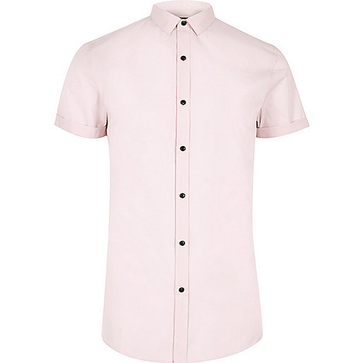 jacques-vertuk Pink short sleeve smart slim fit shirt 298613 men Shirts